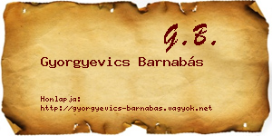 Gyorgyevics Barnabás névjegykártya