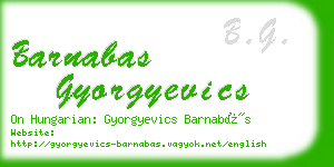 barnabas gyorgyevics business card